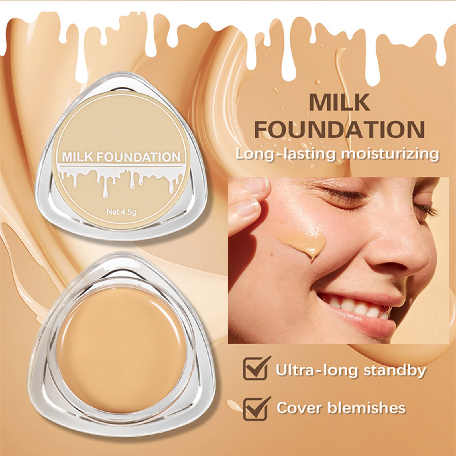 Women 1 Pcs For Facial Makeup Foundation Cream For Daily Makeup Hydrating