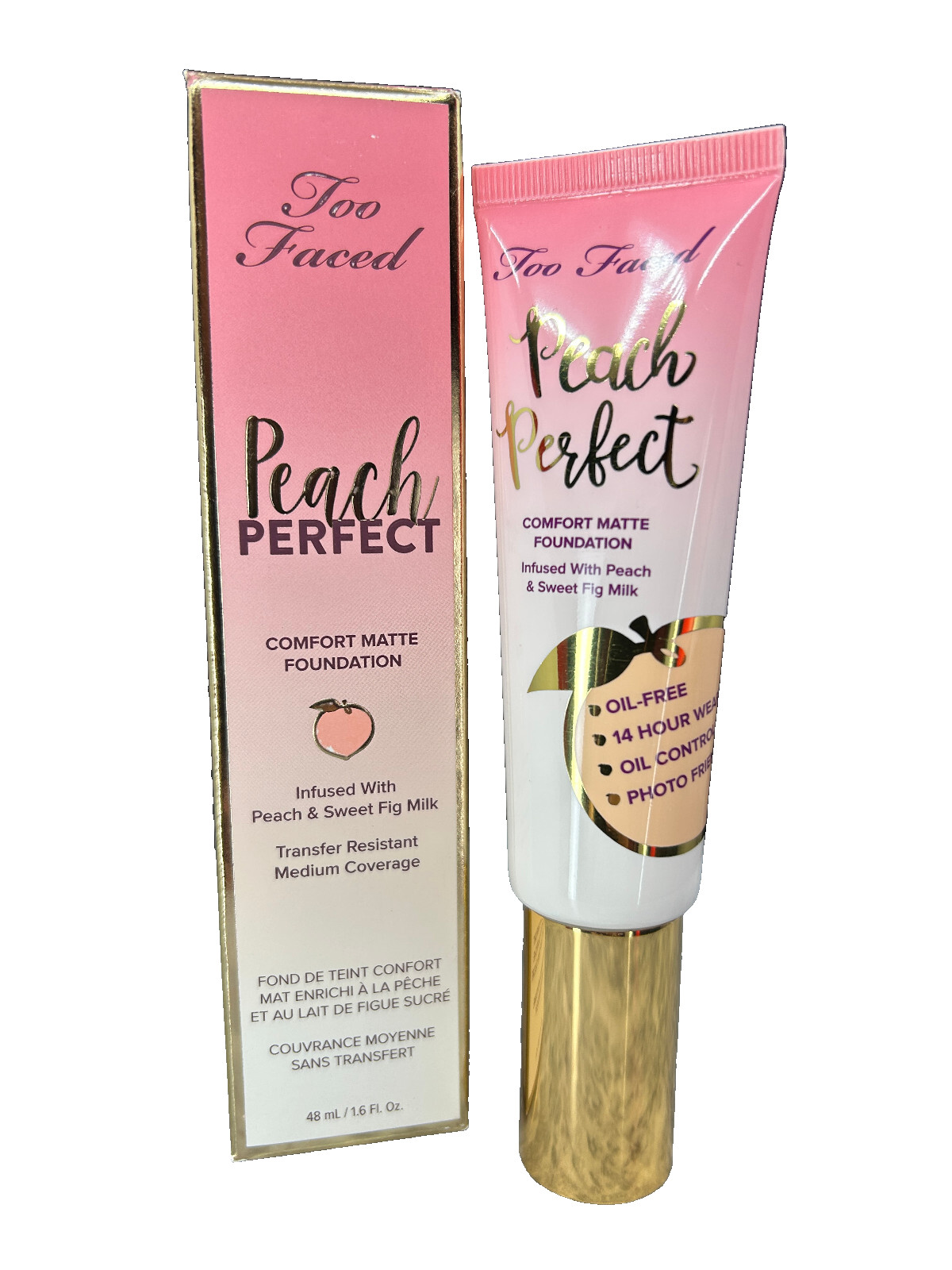 Too Faced Peach Perfect Comfort Matte Foundation GANACHE 1.6 oz NIB