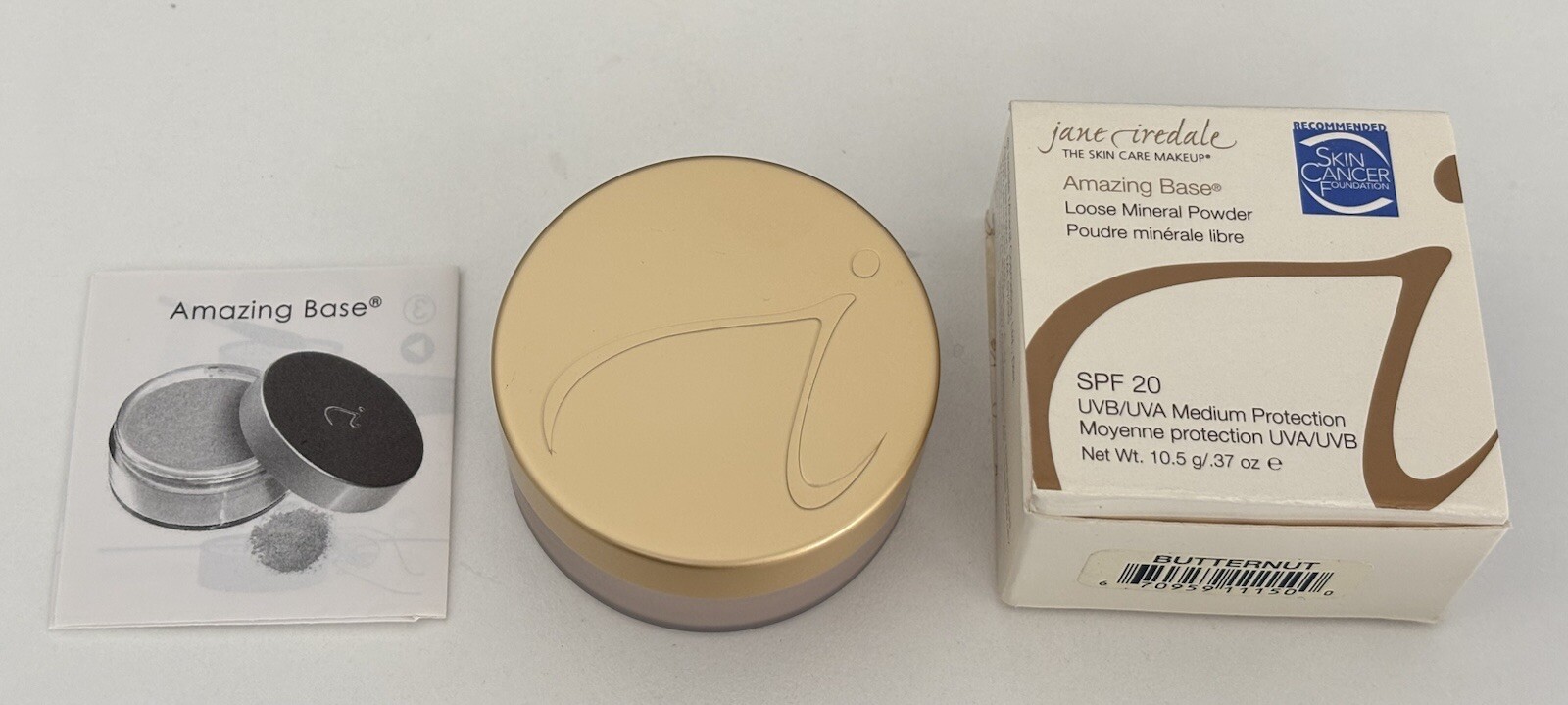NEW Jane Iredale Amazing Base SPF 20 Loose Mineral Powder 0.37 oz – Butternut