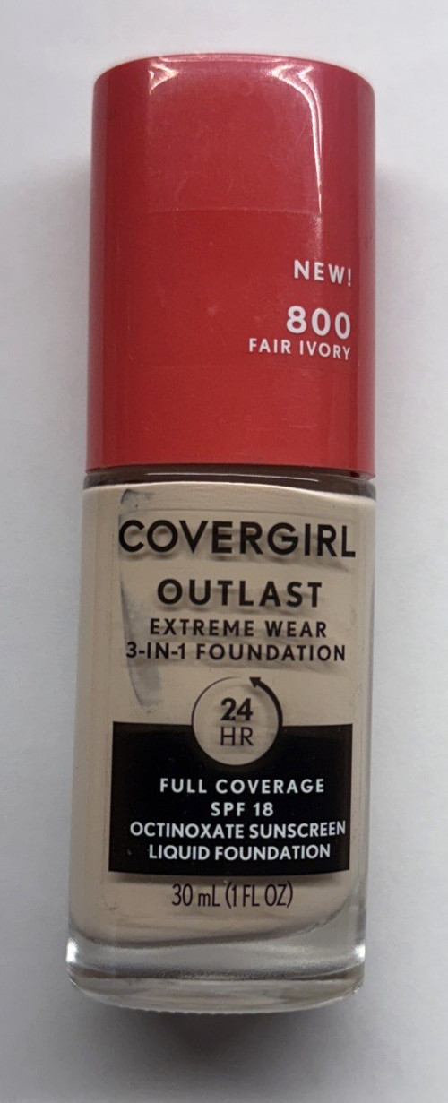 Covergirl Outlast Extreme Wear 3-in-1 Foundation # 800 Fair Ivory Sealed Bottle