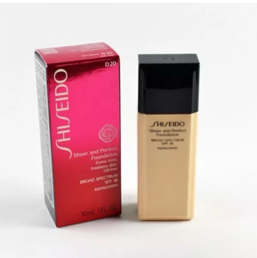 Shiseido Sheer And Perfect Foundation SPF 18 ~ D 20 Rich Brown ~ 30 ml