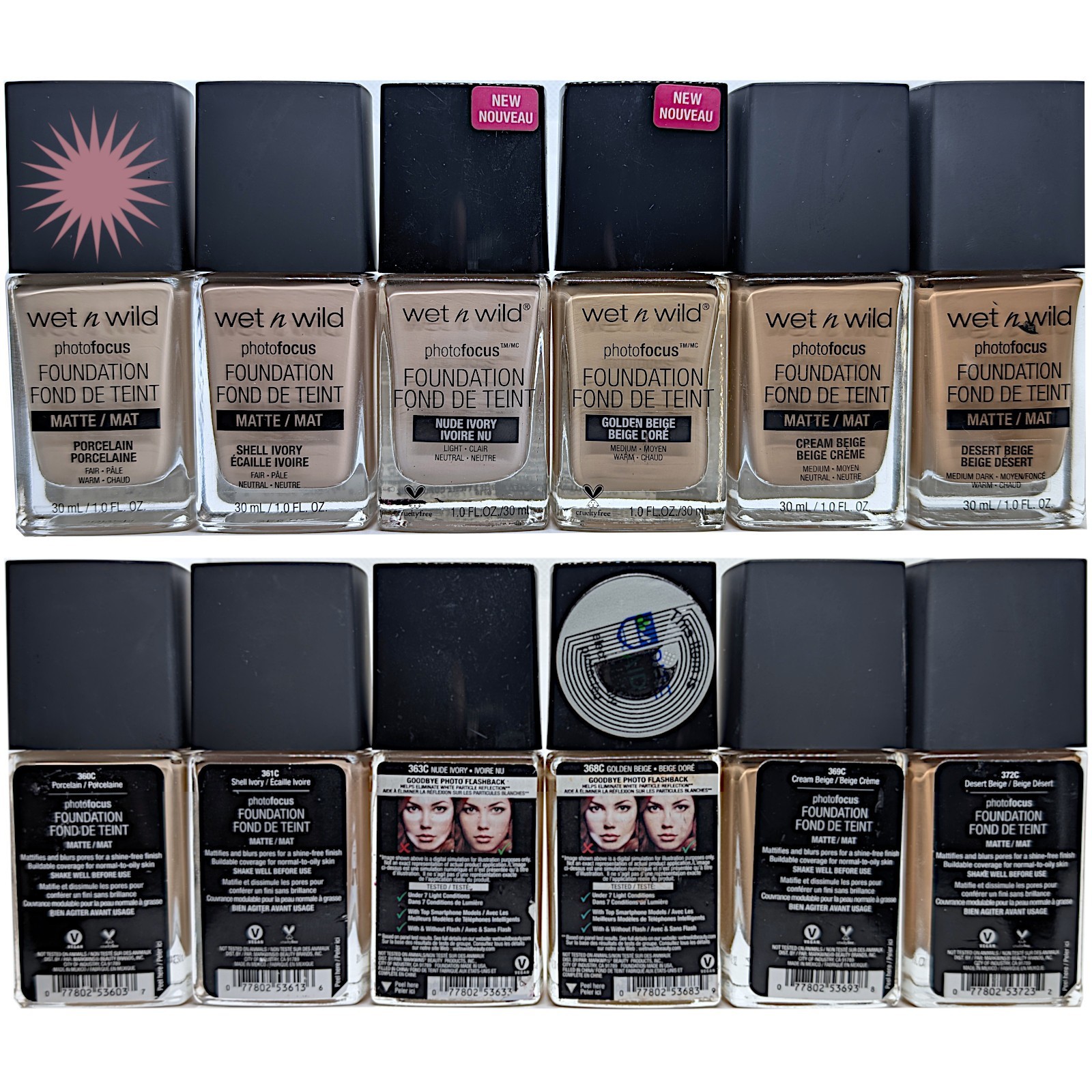 Wet N Wild Photofocus Foundation -YOU CHOOSE-