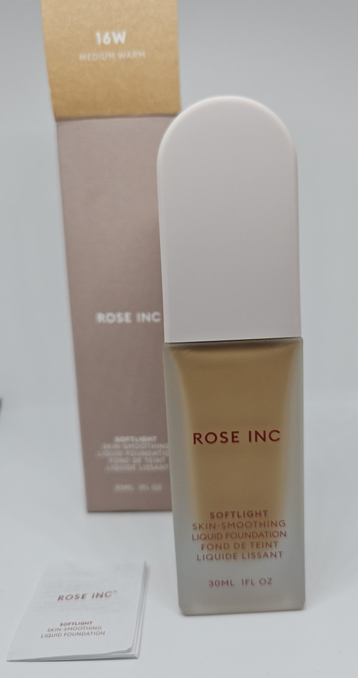 Rose Inc Softlight Skin-Smoothing Liquid Foundation 16W Medium Warm 1oz NIB