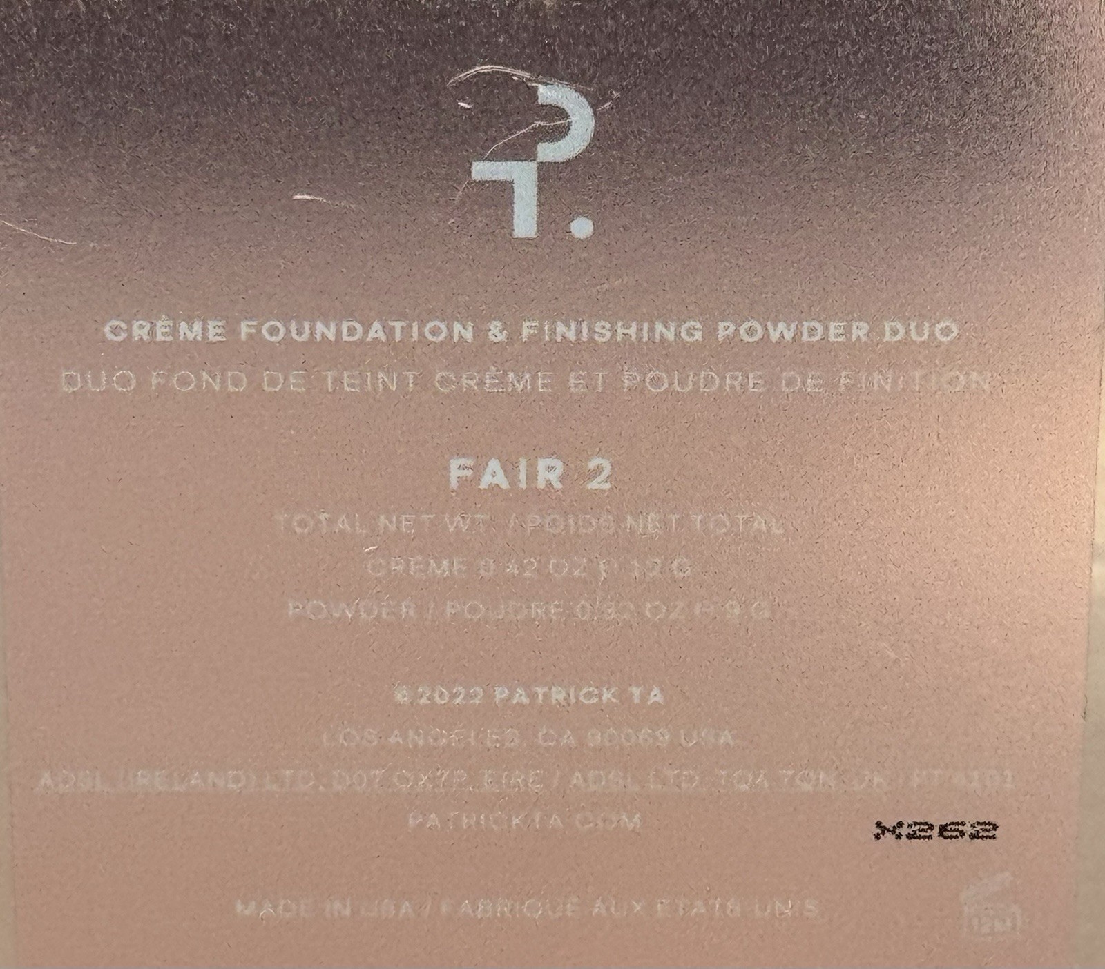 Patrick Ta Creme Foundation & Finishing Powder Duo Fair 2 NWOB
