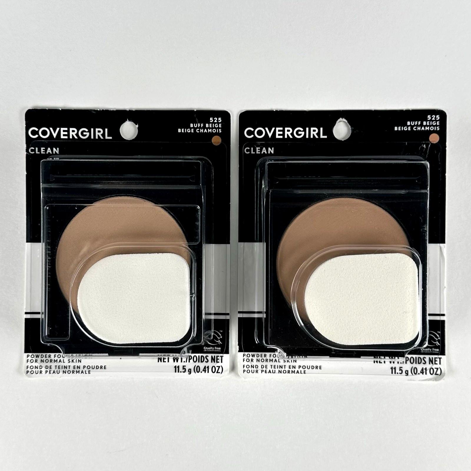 CoverGirl Clean Powder Foundation 525 Buff Beige 0.41 oz Normal Skin 2 Pack
