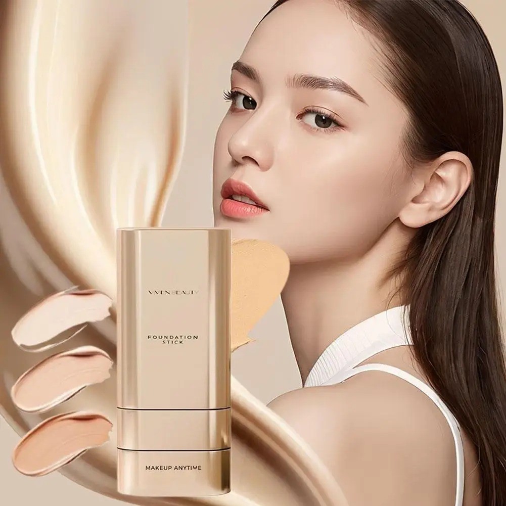 1pc Luminous Dual-Ended Concealer Foundation Stick 3-in-1 Korean Makeup Tool