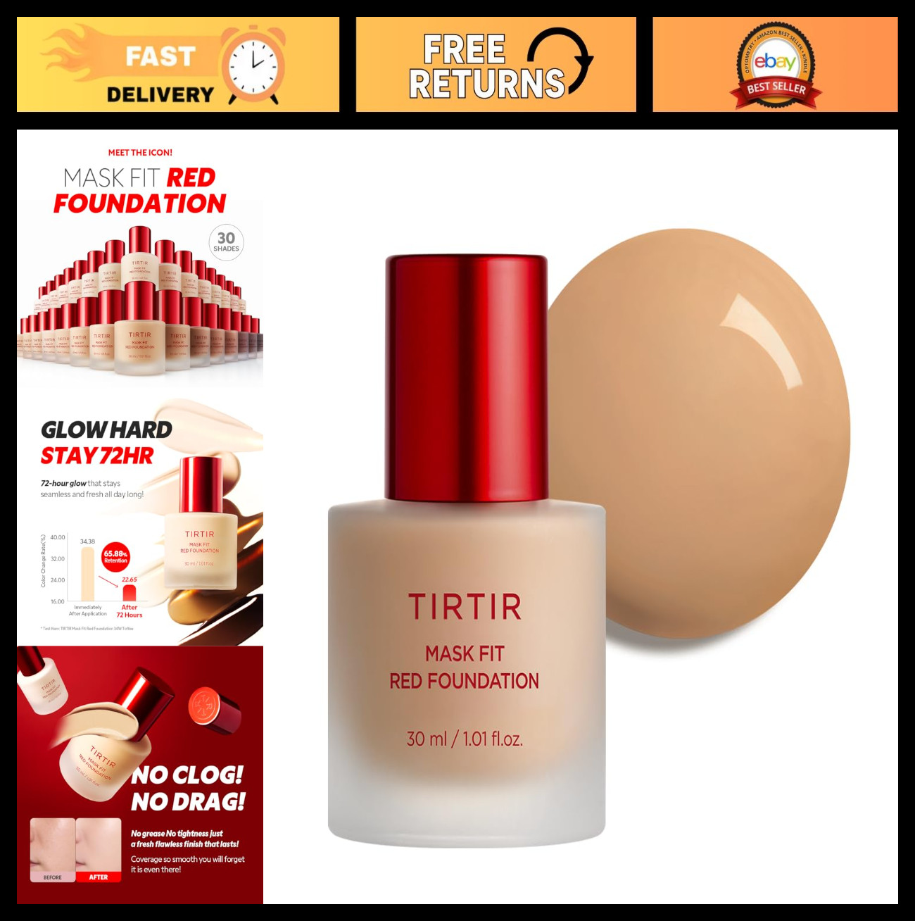 “Long Lasting Red Foundation – Flawless Coverage, Hydrating, Pore-Blurring, Sati