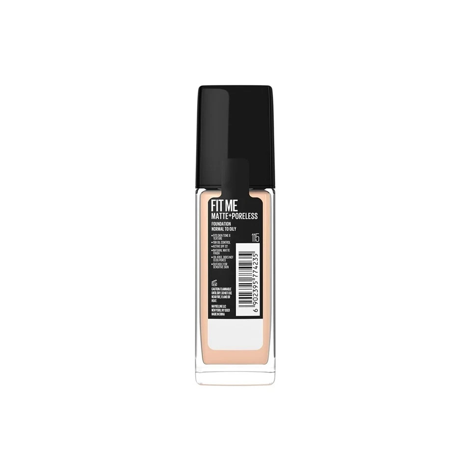 Maybelline New York Liquid Foundation For All Skin Type Poreless,115 Ivory, 30ml