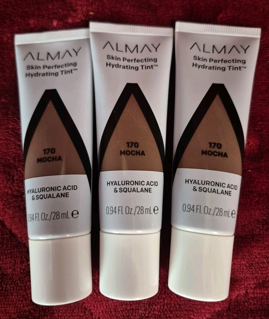 Lot Of 3 Almay Skin Perfecting Hydrating Tint Foundation #170 Mocha 0.94 fl oz
