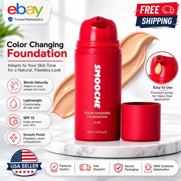 Smooche Color Changing Foundation SPF15 Makeup 30ml Natural Finish Unisex