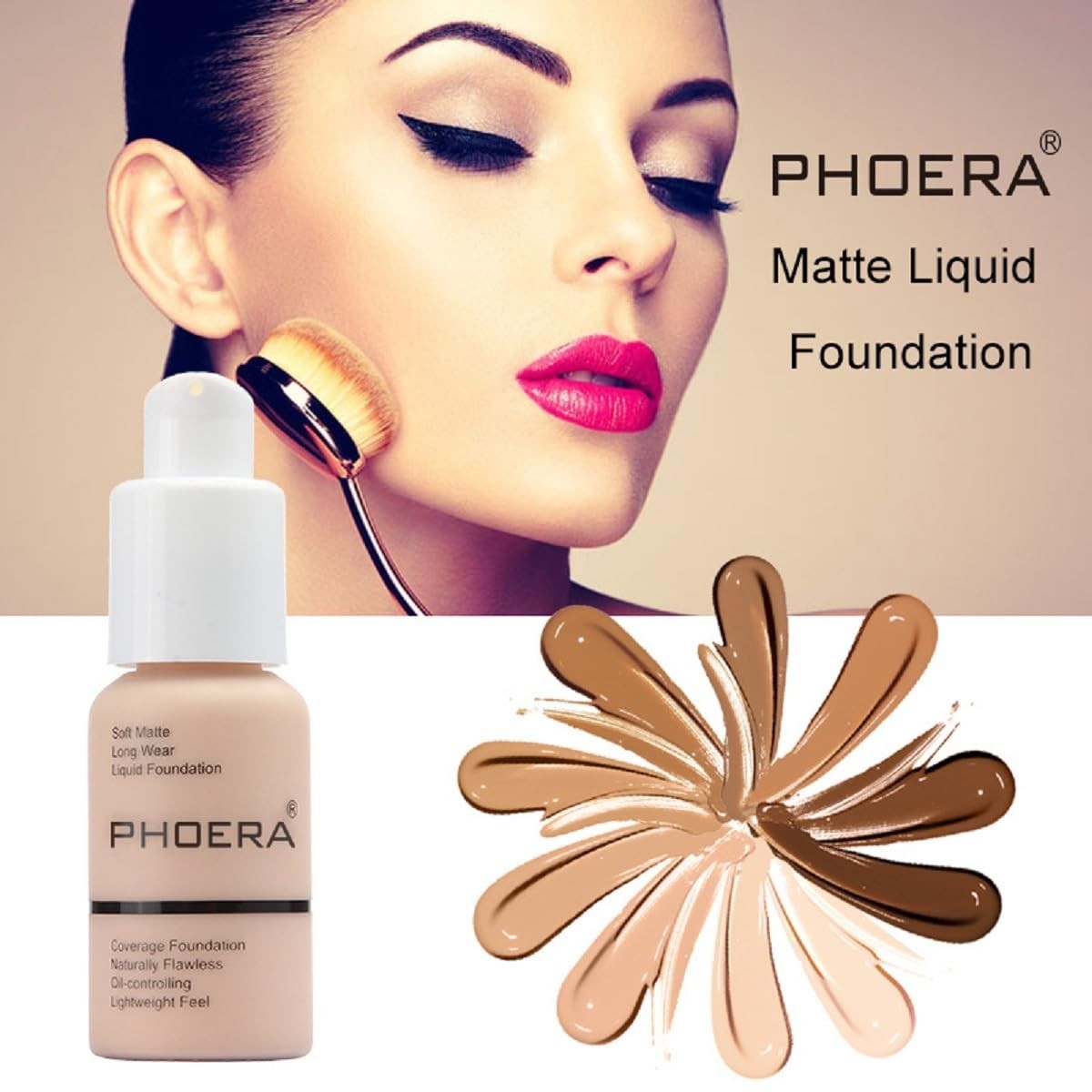2Pack PHOERA Foundation,Full Coverage Foundation, Concealer Foundation Full C…