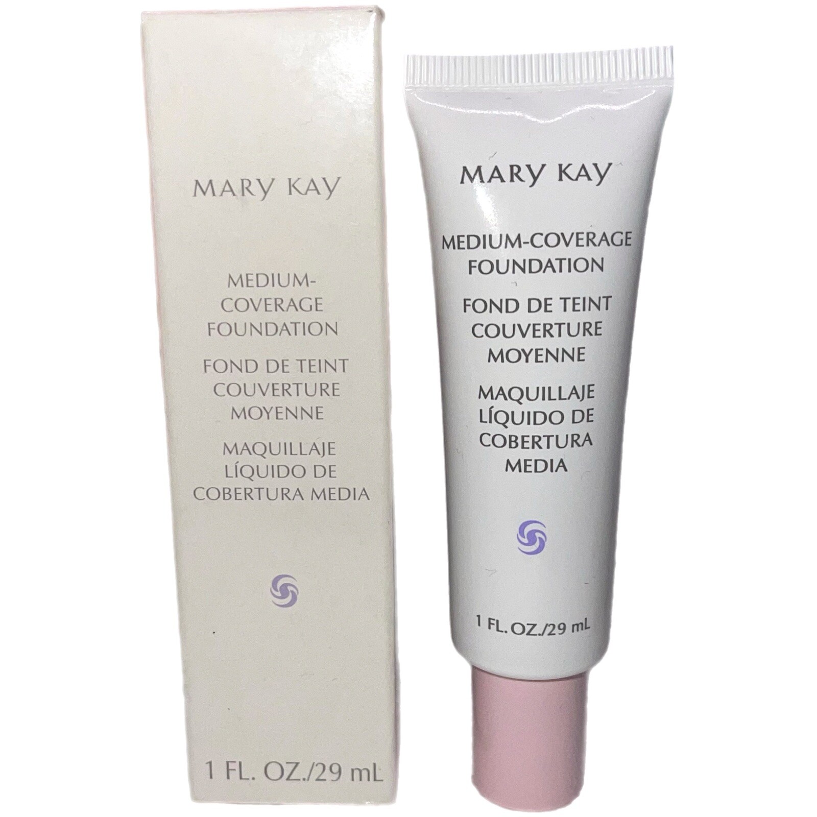 Mary Kay MEDIUM Coverage Foundation Ivory 104 PINK Cap DISCONTINUED 355100