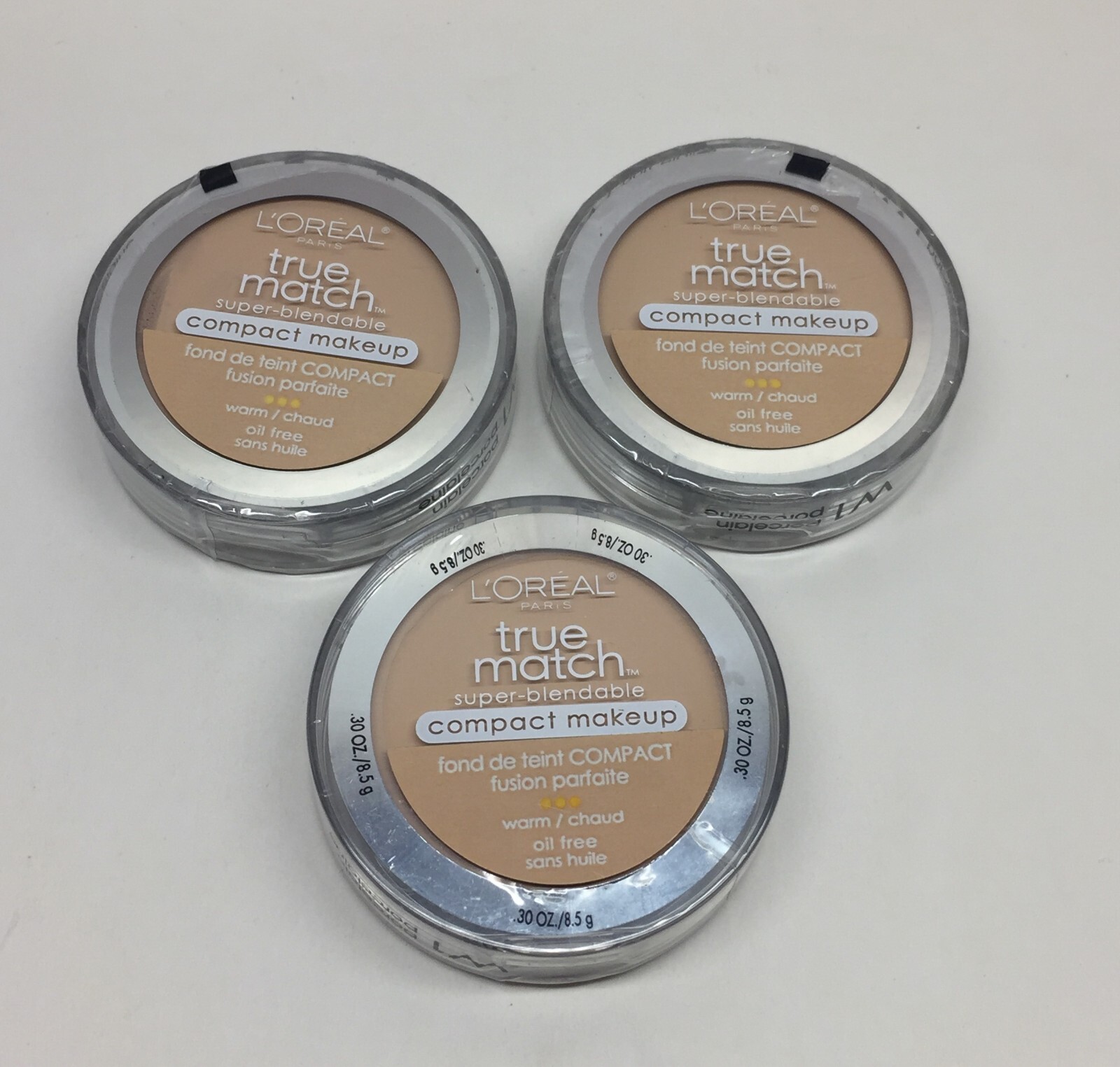 L’Oreal Paris True Match Compact Foundation W1 Porcelain .30oz 3 PACK NEW