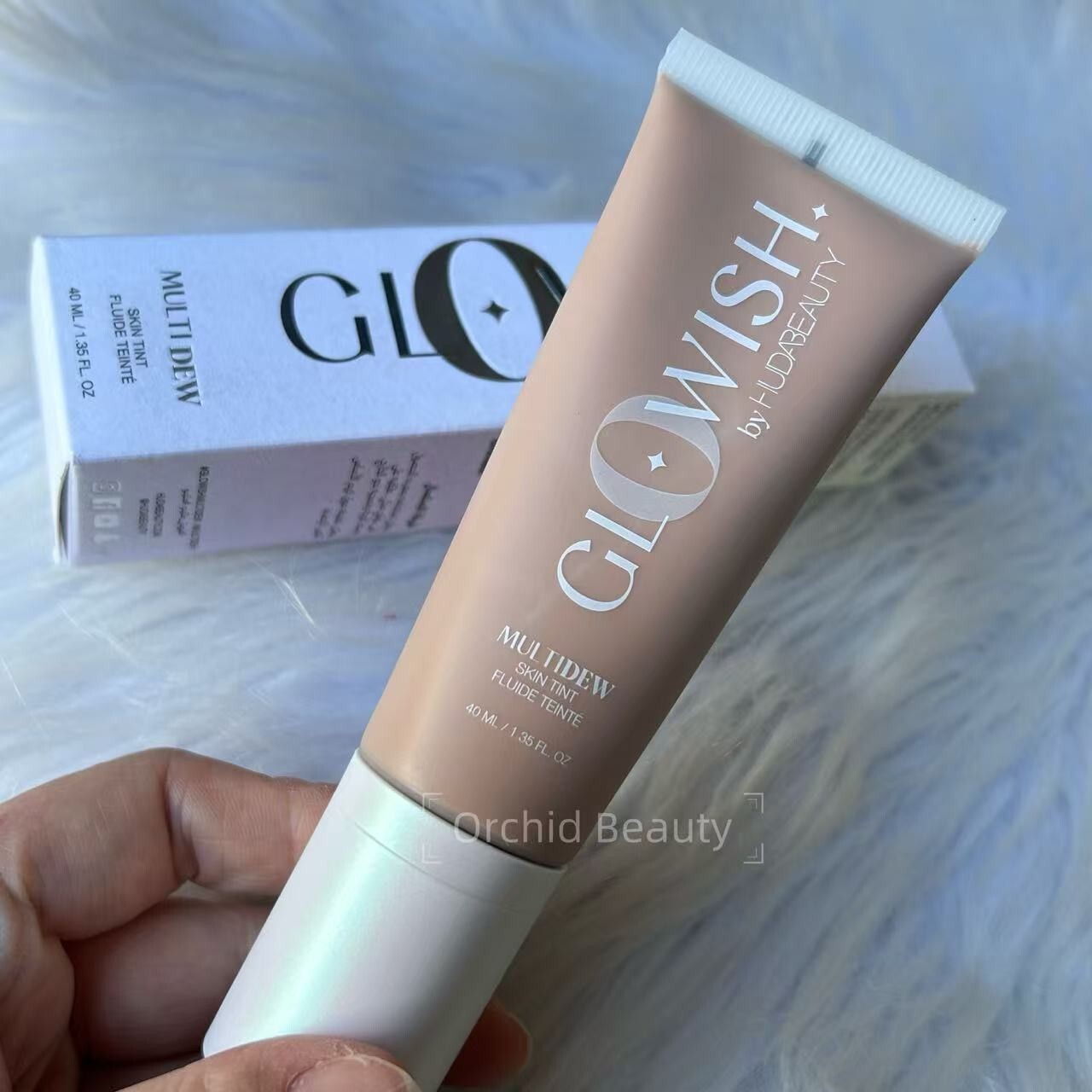 HUDA BEAUTY Glowish Multidew Skin Tint Foundation~05 Medium~Full Size 45 ml~NEW