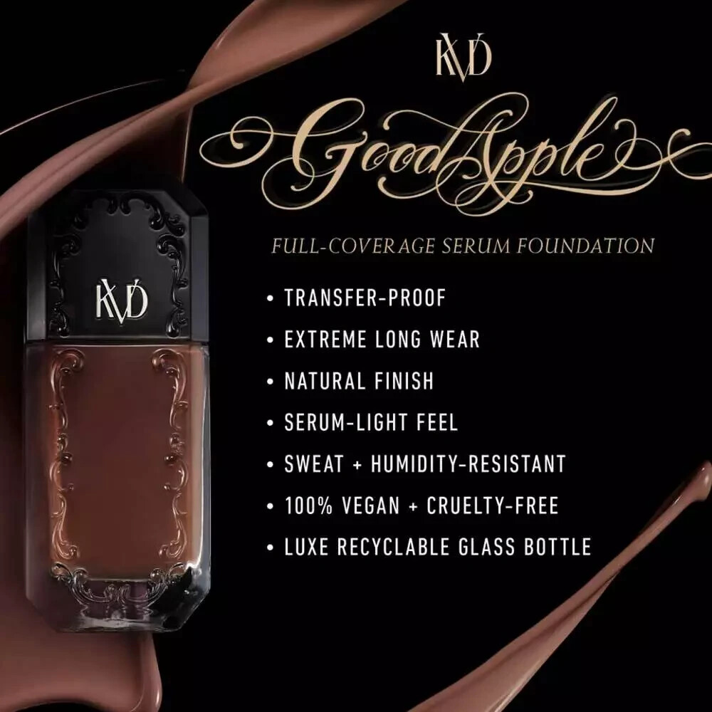 KVD Good Apple Full-Coverage Serum Foundation – 1.01oz Tan – Deep Choose Shade