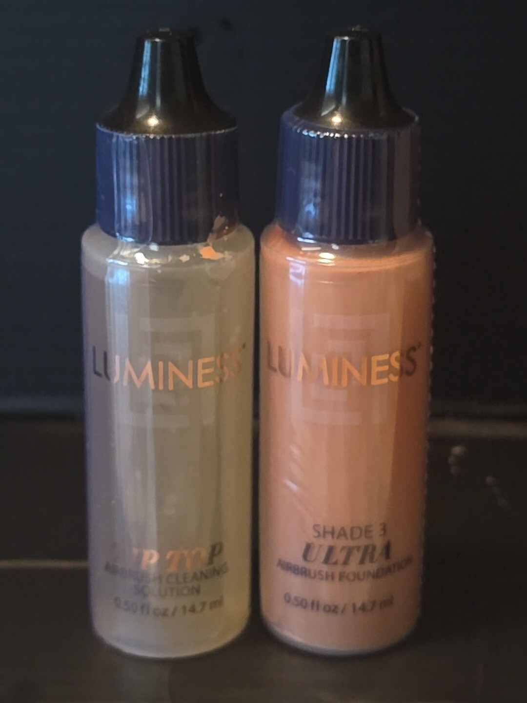 LUMINESS TIP TOP AIRBRUSH CLEANING SOLUTION & SHADE 3 ULTR 0.50 FL OZ NEW SEALED