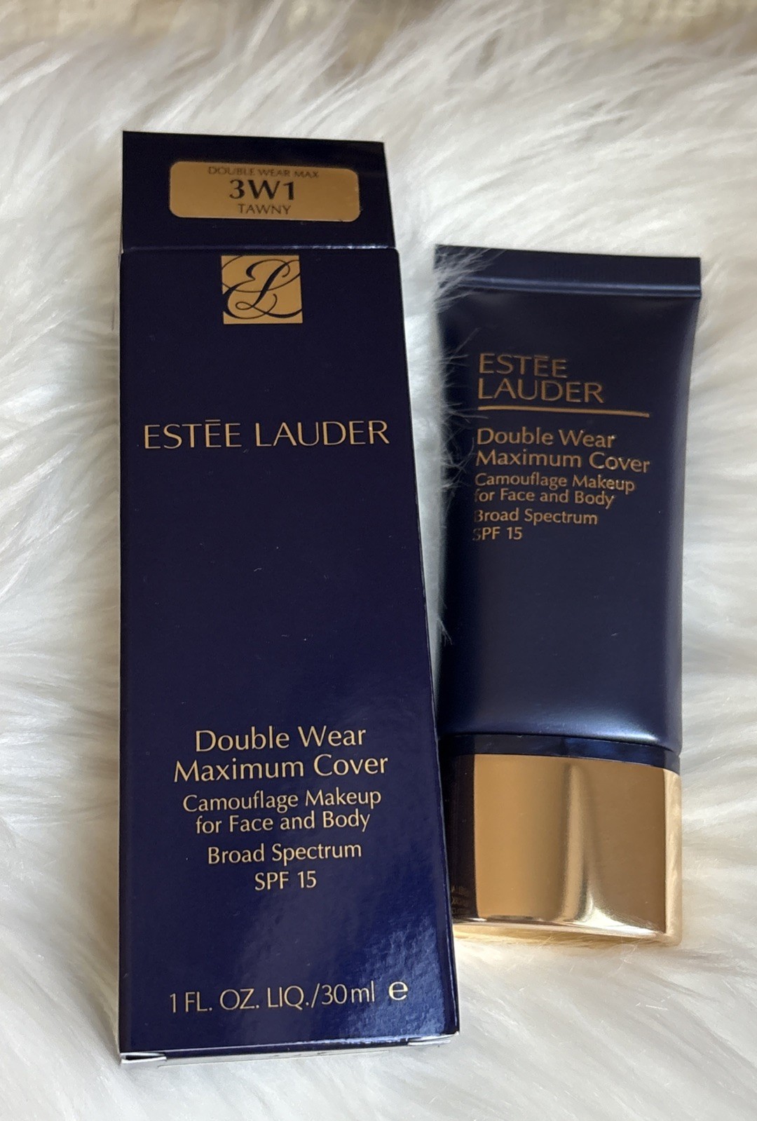 Estee Lauder Double Wear Maximum Cover Foundation Face makeup SPF15 ~ 3W1 TAWNY