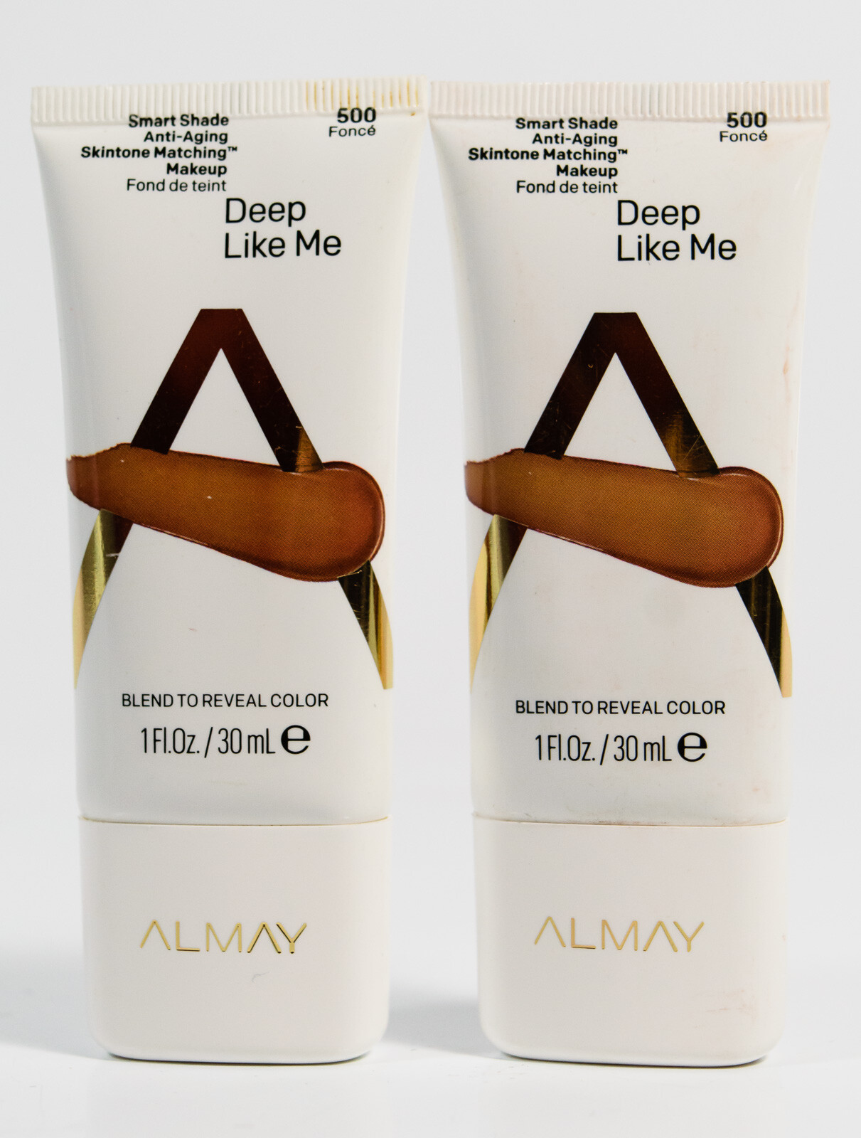 2 Almay Smart Shade Anti-Aging Skintone Matching #500 DEEP LIKE ME