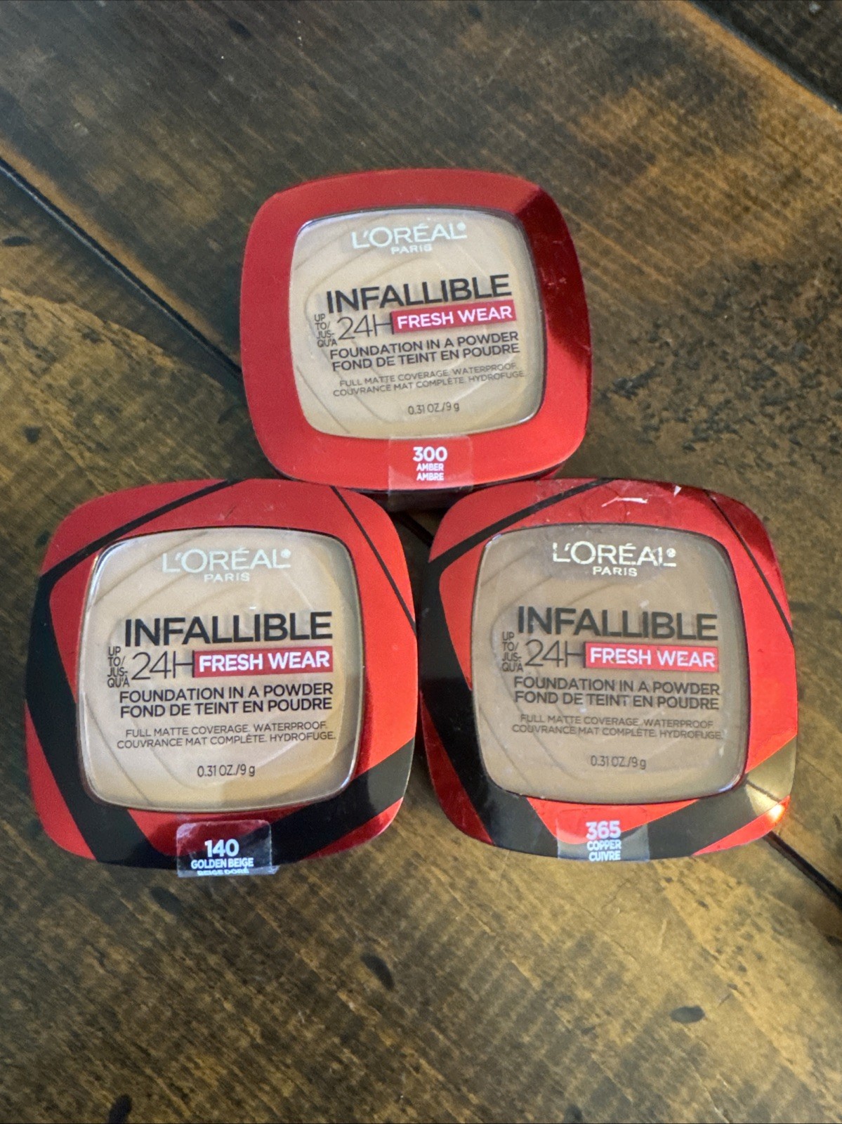 LOREAL INFALLIBLE, 24H FRESH WEAR, FOUNDATION Lot Of 3- 300 365 140 Variety