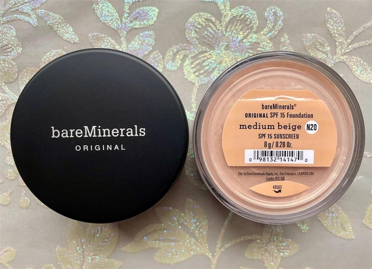 *2-PACK* bareMinerals Original SPF 15 Foundation MEDIUM BEIGE XL 8g – New/Sealed
