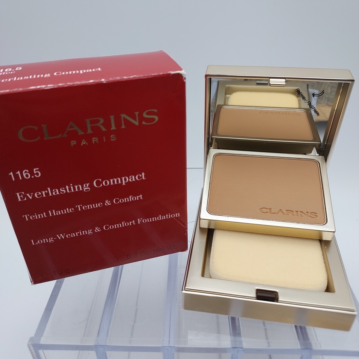 Clarins Everlasting Compact Long Wearing Comfort Foundation Makeup 116.5 COFFEE