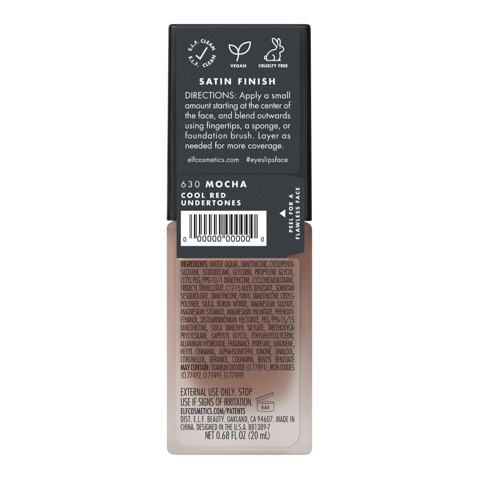 elf 3-PACK Flawless Foundation #81389 MOCHA 630 0.68 fl oz TDR