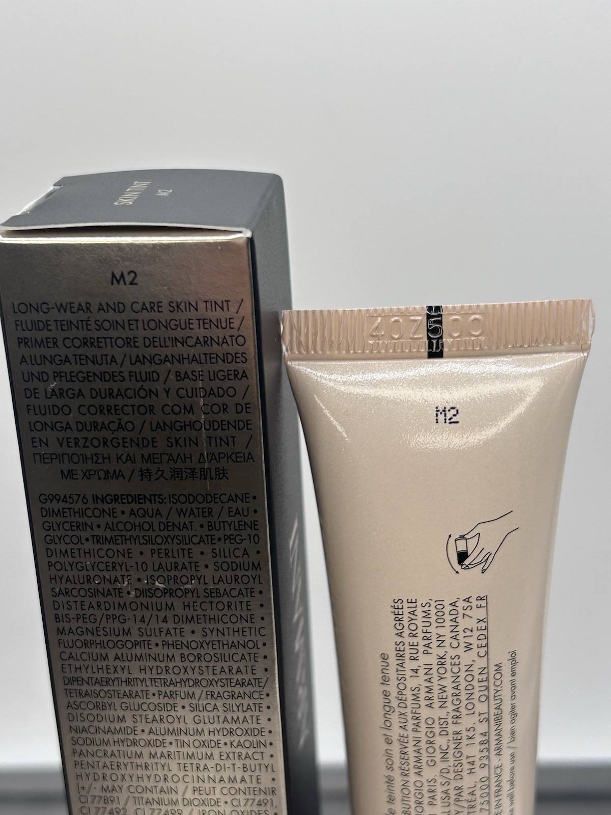 NIB Armani Beauty – M2 Medium Neutral- Longwear radiant glow Skin Tint 30ml 1oz
