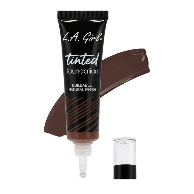 L.A. Girl Tinted Foundation, Buildable Natural Finish-Ebony (1fl oz)