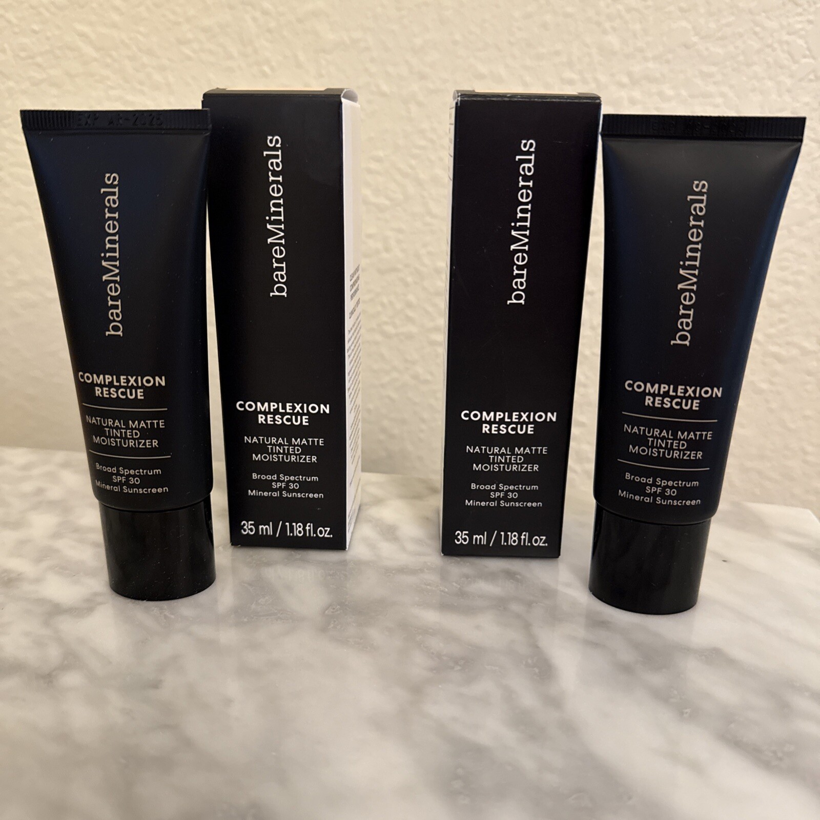 2 x BareMinerals BIRCH 1.5 Complexion Rescue Tinted matte Moisturizer SPF 30 Duo