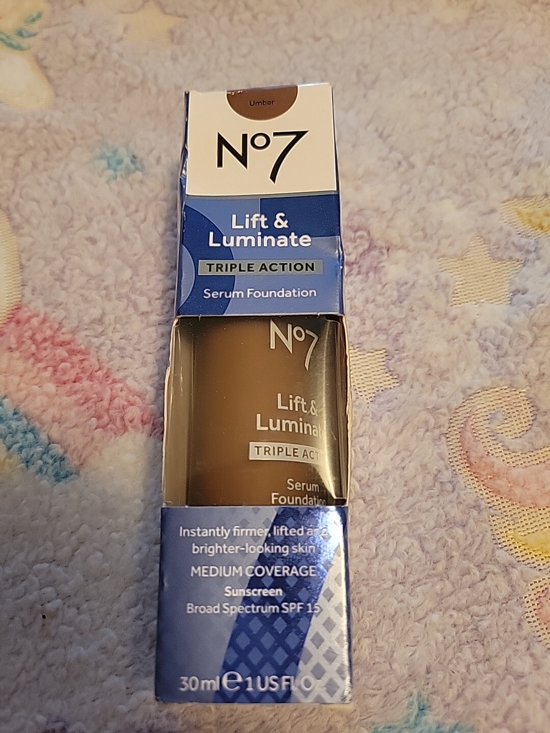 No7 Lift & Luminate Triple Action Serum Foundation Umber SPF 15 Exp. 6/23