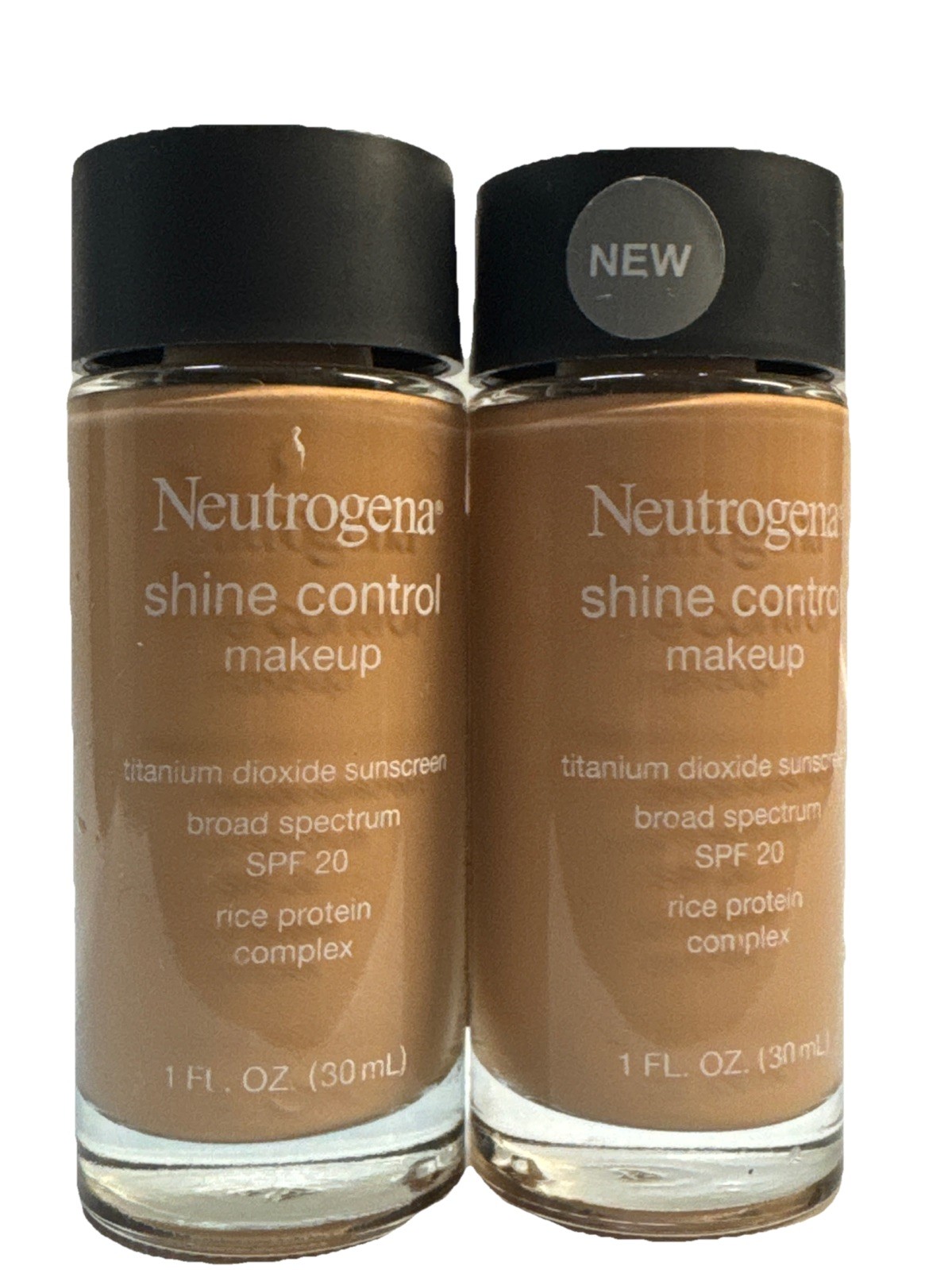 2 neutrogena shine control makeup SPF 20 1oz ea scuffed bottle