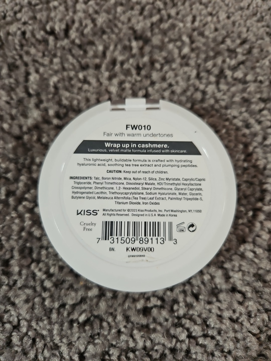 JOAH Complexion Cashmere Powder Foundation Fair With Warm Undertones FW010