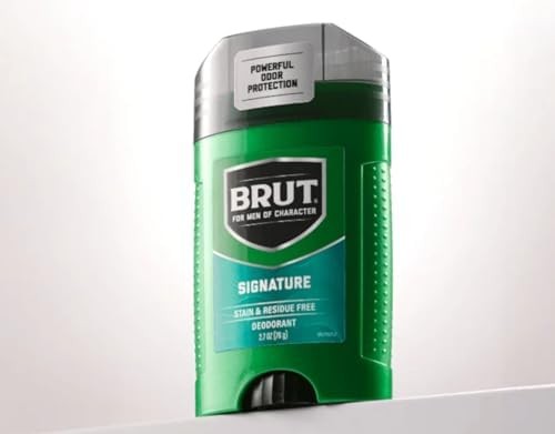 Brut Deodorant Oval Solid 2.25 Oz. – 24 Hour Protection with Trimax (3 Sticks) O