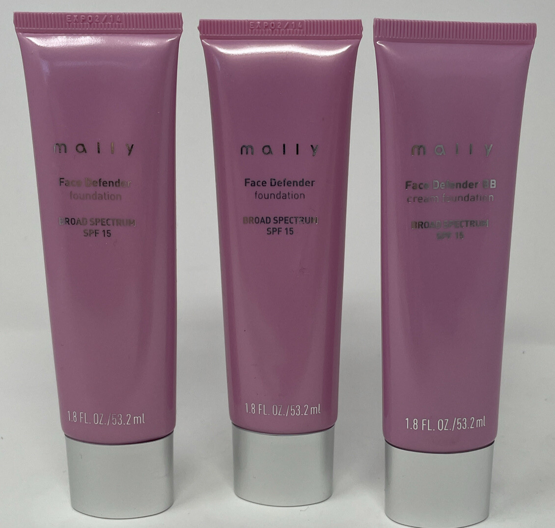 SET OF 3 – Mally Beauty Face Defender Foundation 1.8 oz FAIR