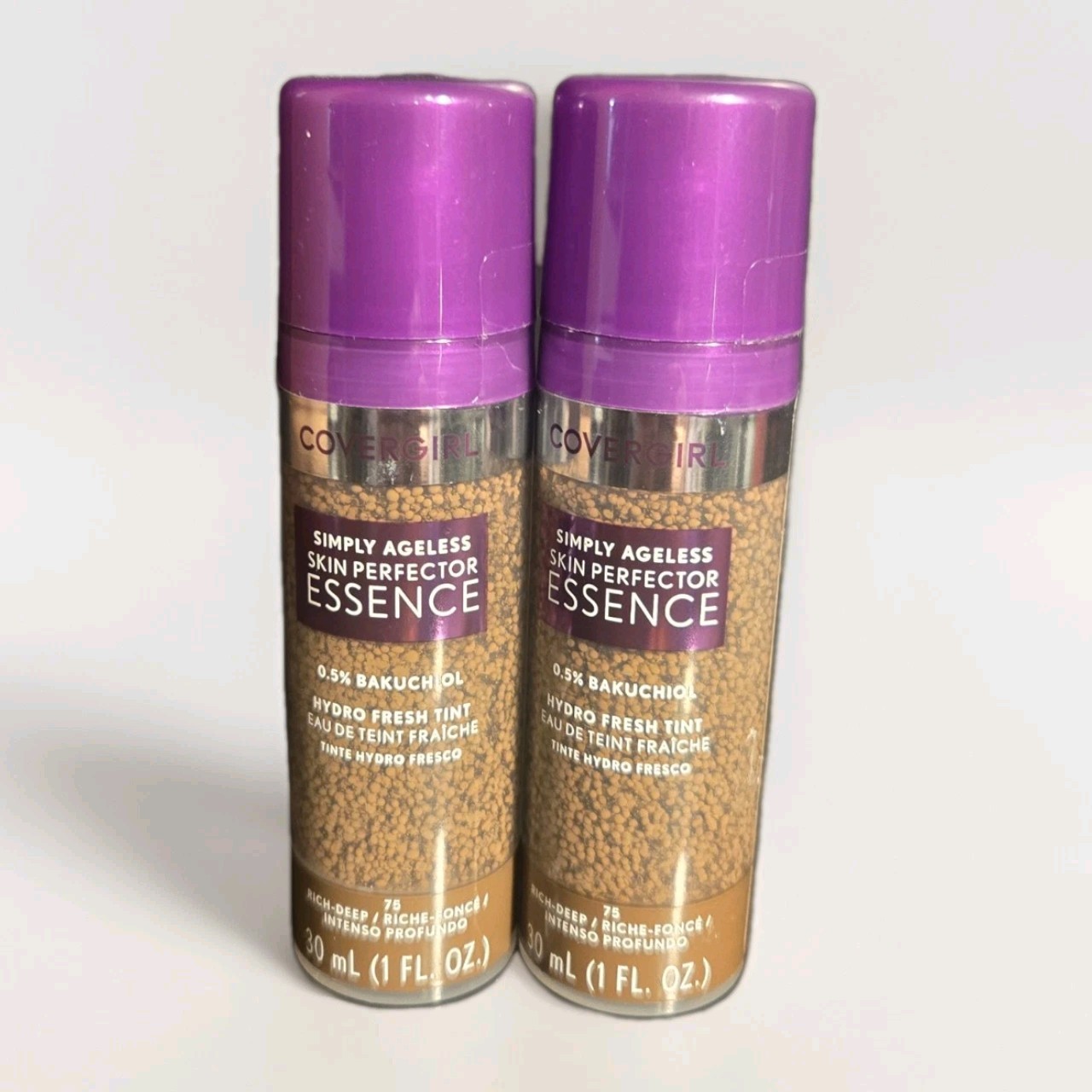 2 Covergirl Simply Ageless Skin Perfector Essence Hydro Fresh Tint 75 Rich Deep