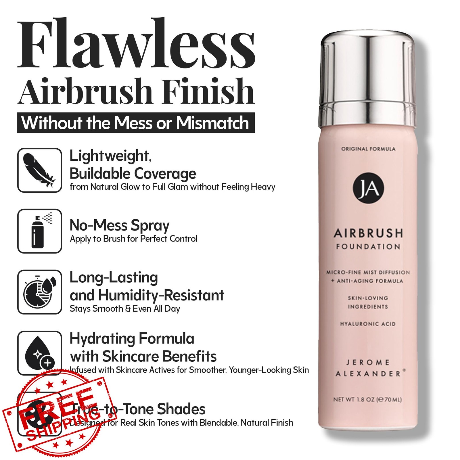 MagicMinerals AirBrush Foundation Set Cognac 3pc Jerome Alexander