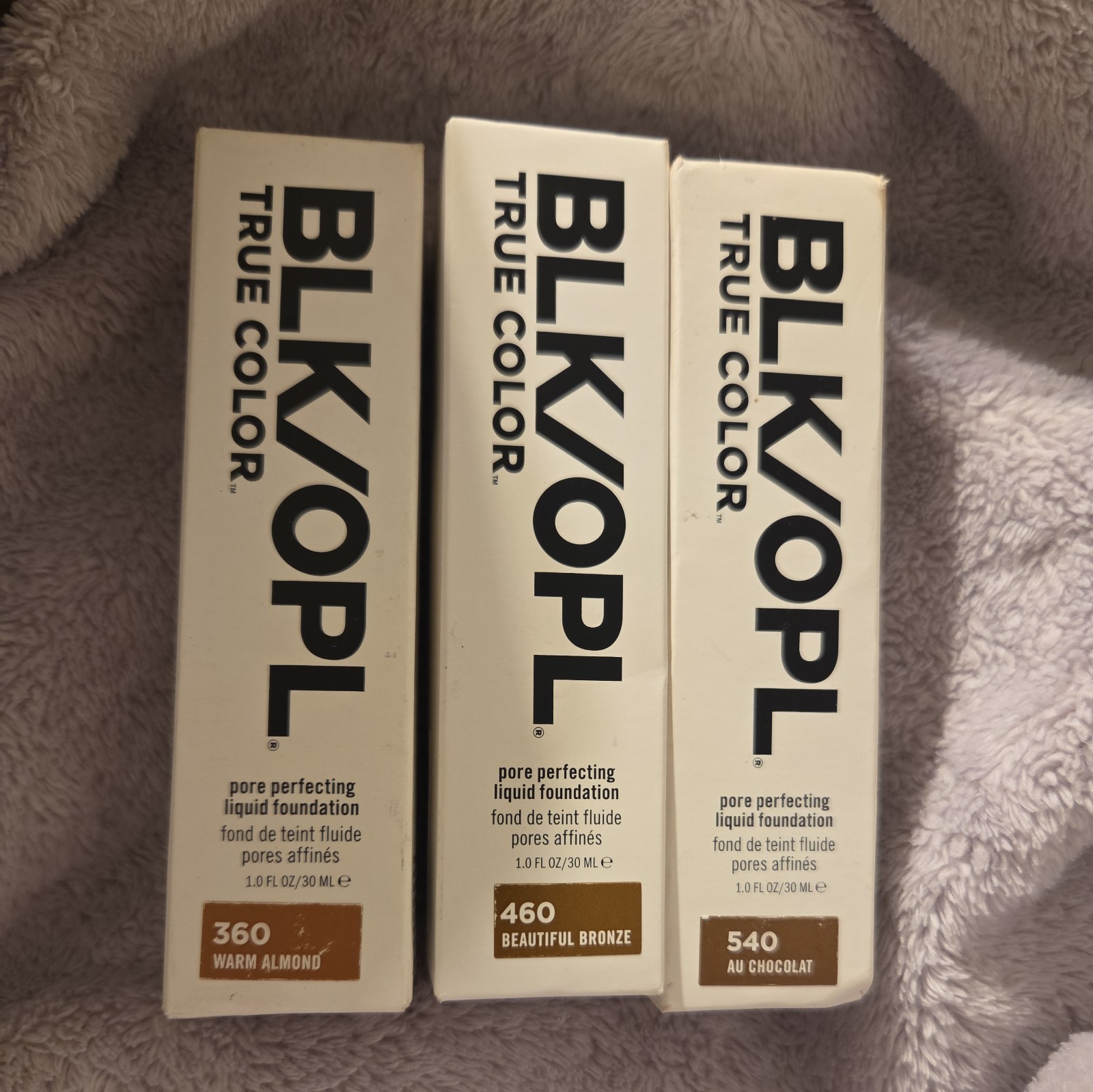 3x BLK/OPL TRUE COLOR Pore Perfecting Liquid Foundation 360,460, & 540 NIB
