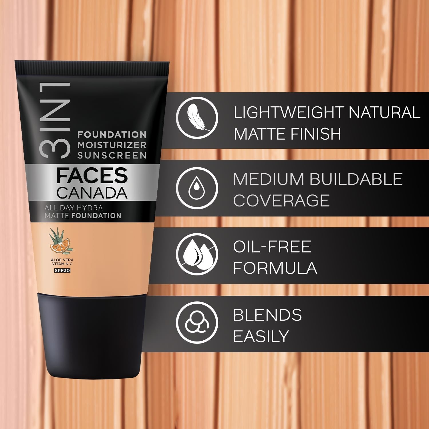 FACES CANADA Always On Glow Combo – All Day Hydra Matte Foundation