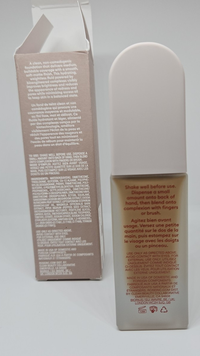Rose Inc Softlight Skin-Smoothing Liquid Foundation 16W Medium Warm 1oz NIB