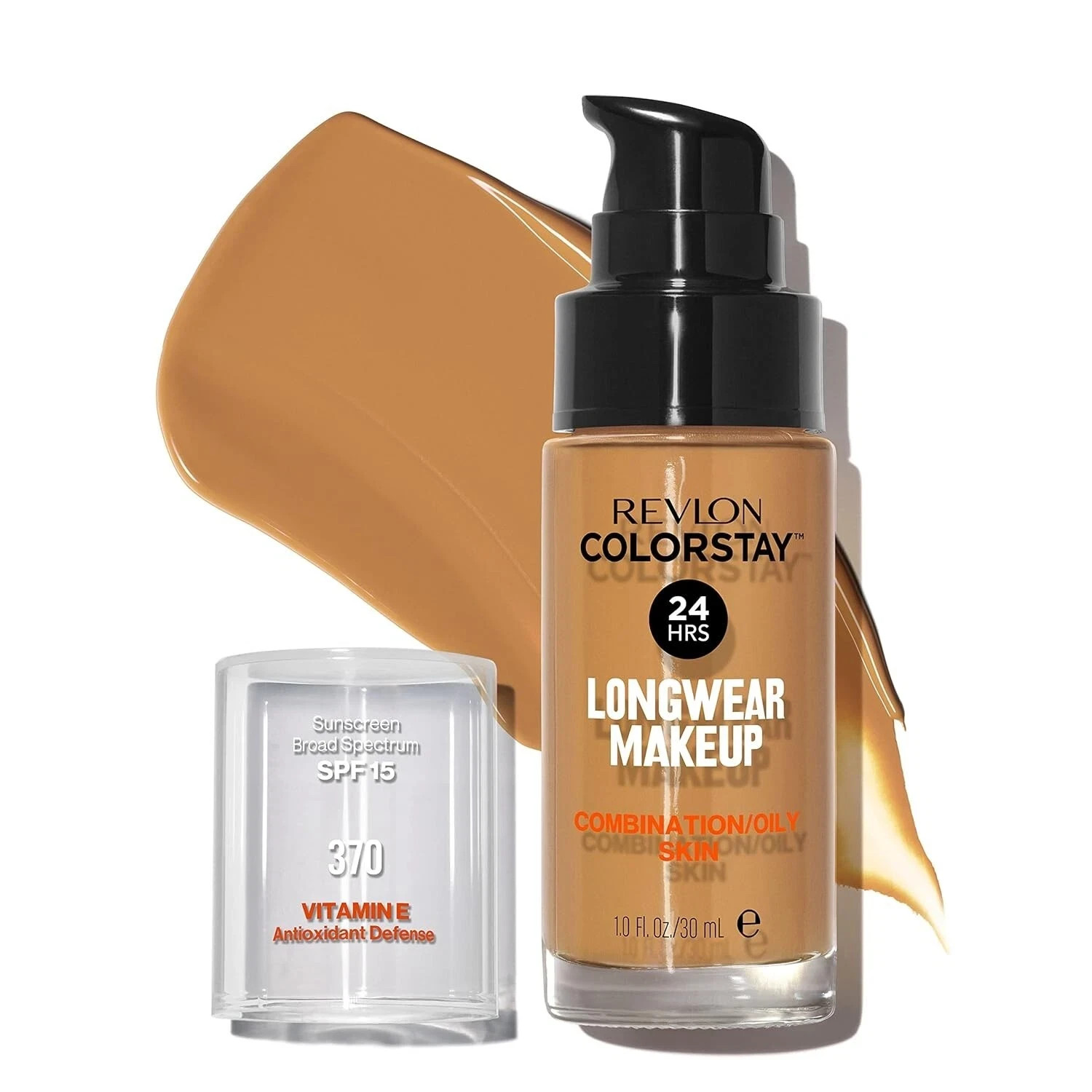 Revlon ColorStay LONGWEAR VITAMIN E Foundation – Golden Caramel 370 -AS PICTURED