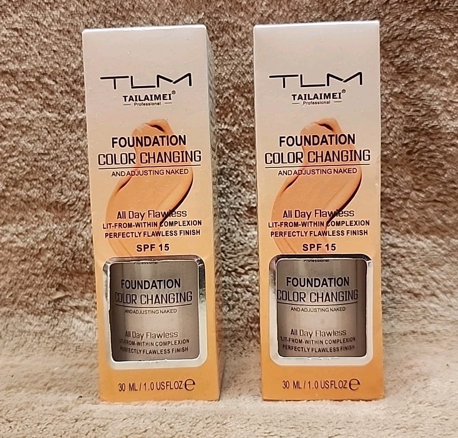 Lot of 2: TLM Color Changing Adjusting Foundation Flawless All Day SPF 15 1 oz
