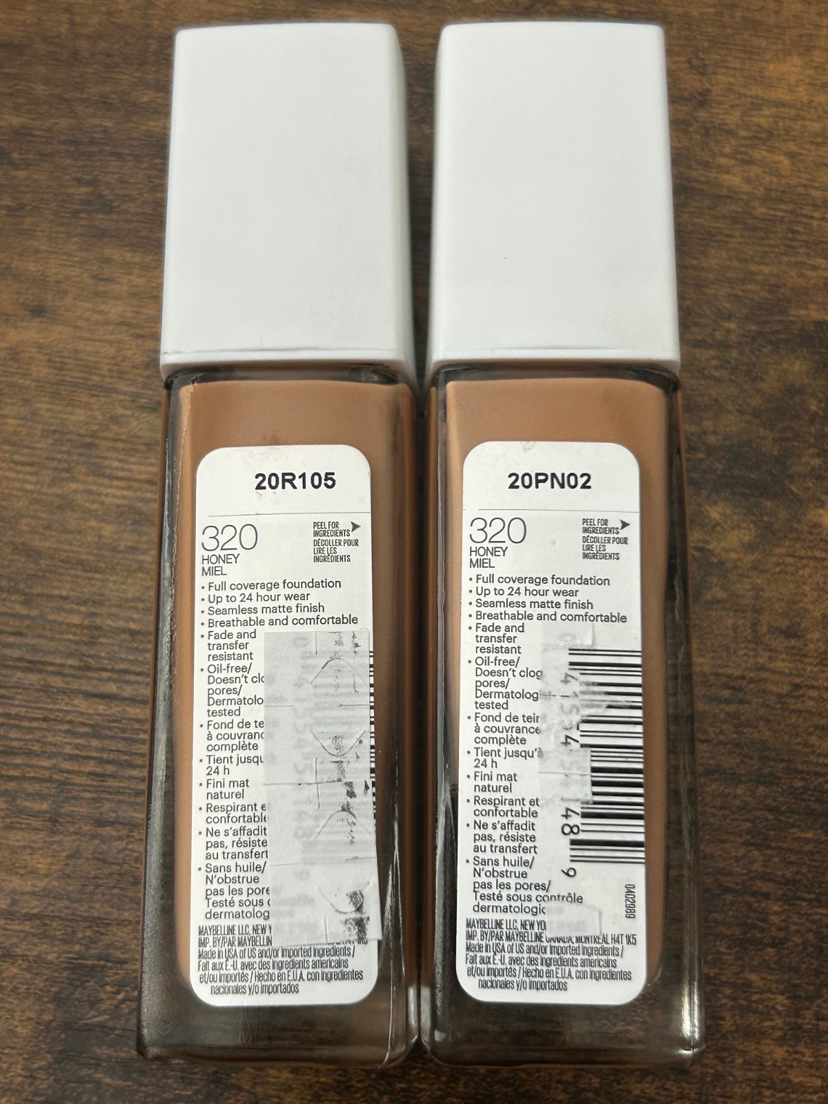 Maybelline Super Stay 24Hr Liquid Foundation 320 Honey Miel – 2 Pack