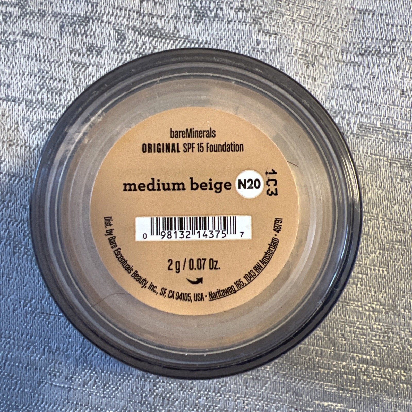 bareMinerals Foundation ORIGINAL Medium Beige N20 loose powder 0.07 oz 2 g NEW