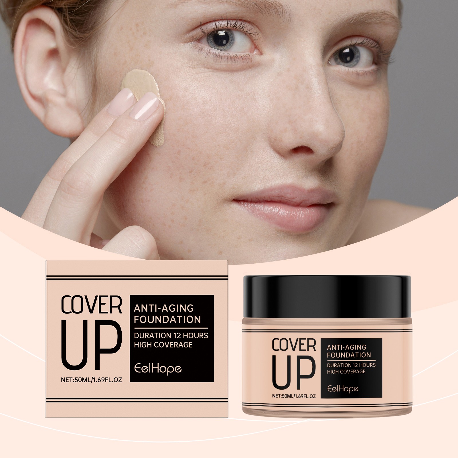 Dewy Long Wear Full Coverage Foundation Moisturizing Brightening Natural Finish