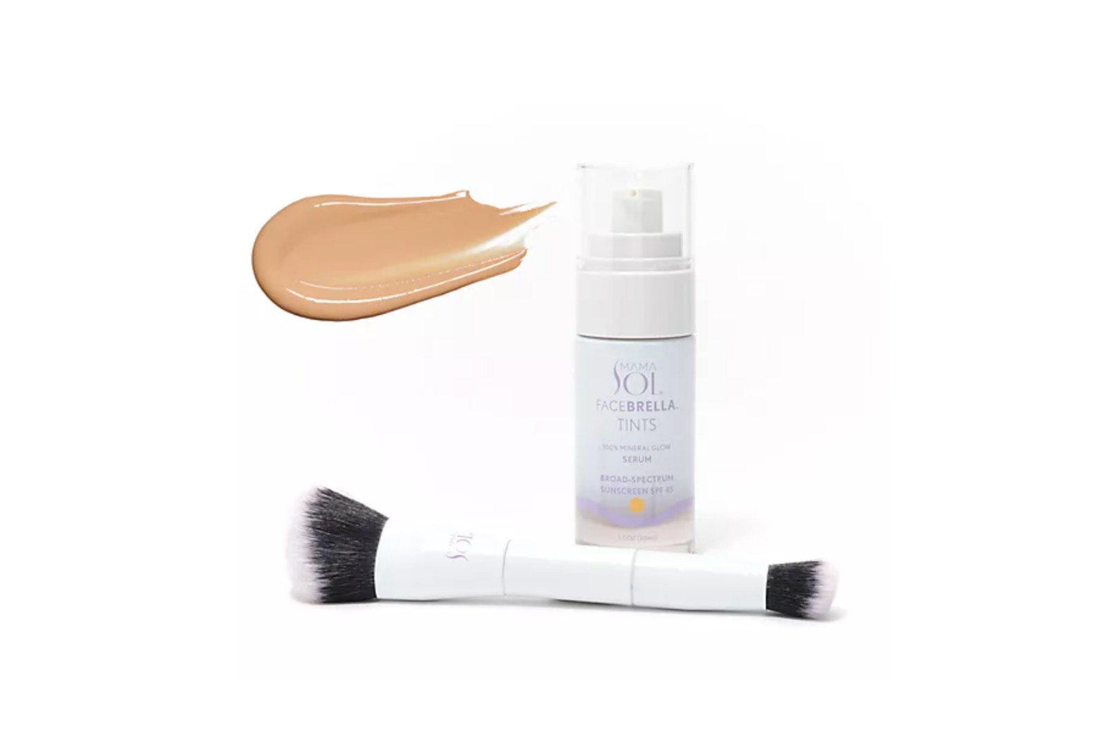 Mama Sol FACEBRELLA Tinted Mineral SPF 45 Glow Serum w/ Brush(Light)