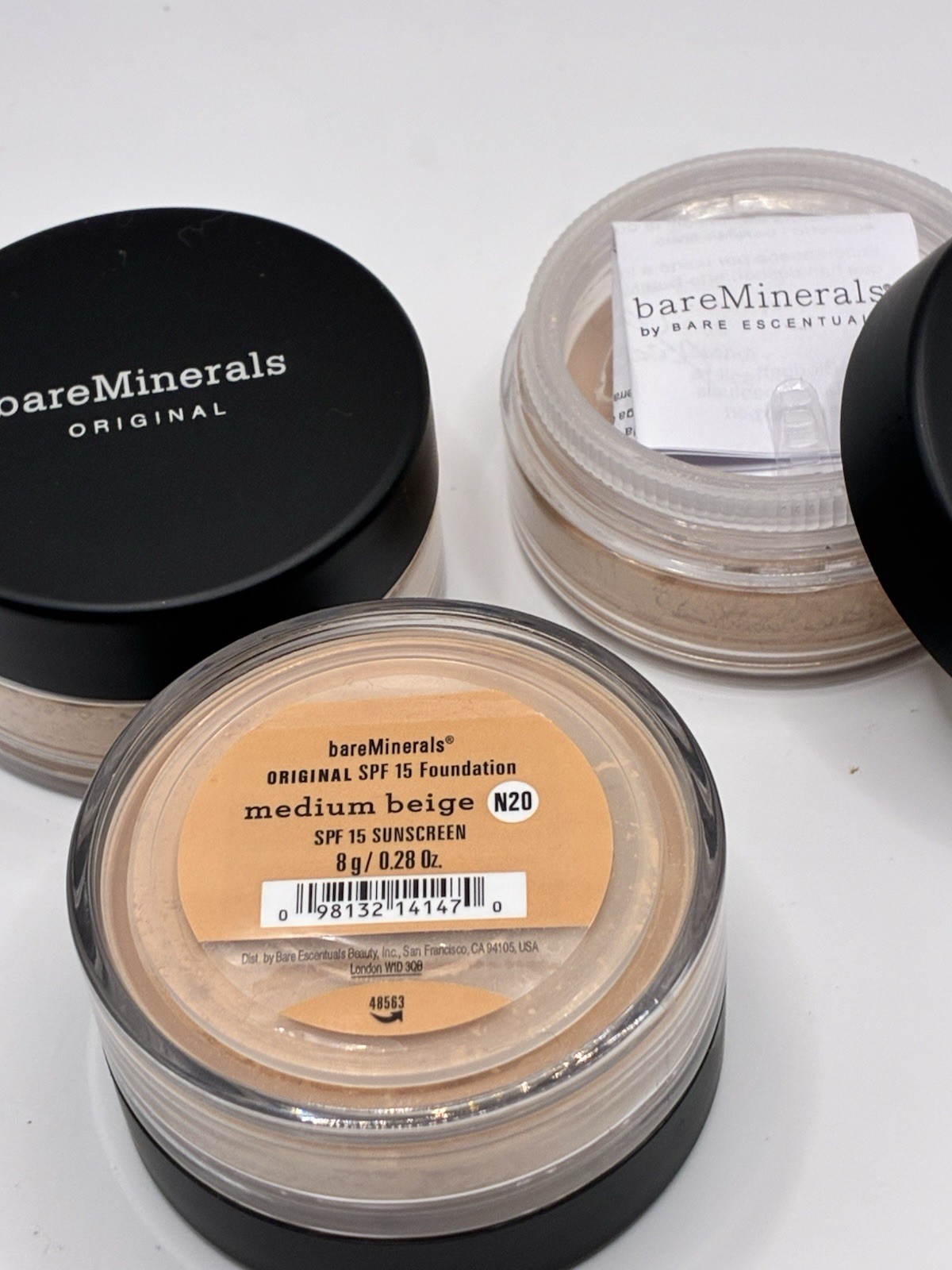 3 Lot Bareminerals Foundation Medium Beige N20 8g (Lot/Pack Of 3).