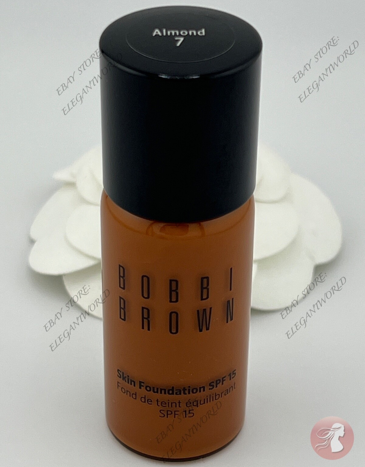 Bobbi Brown Skin Foundation SPF15 #7 ALMOND Travel Size 0.5oz/15ml New No Box