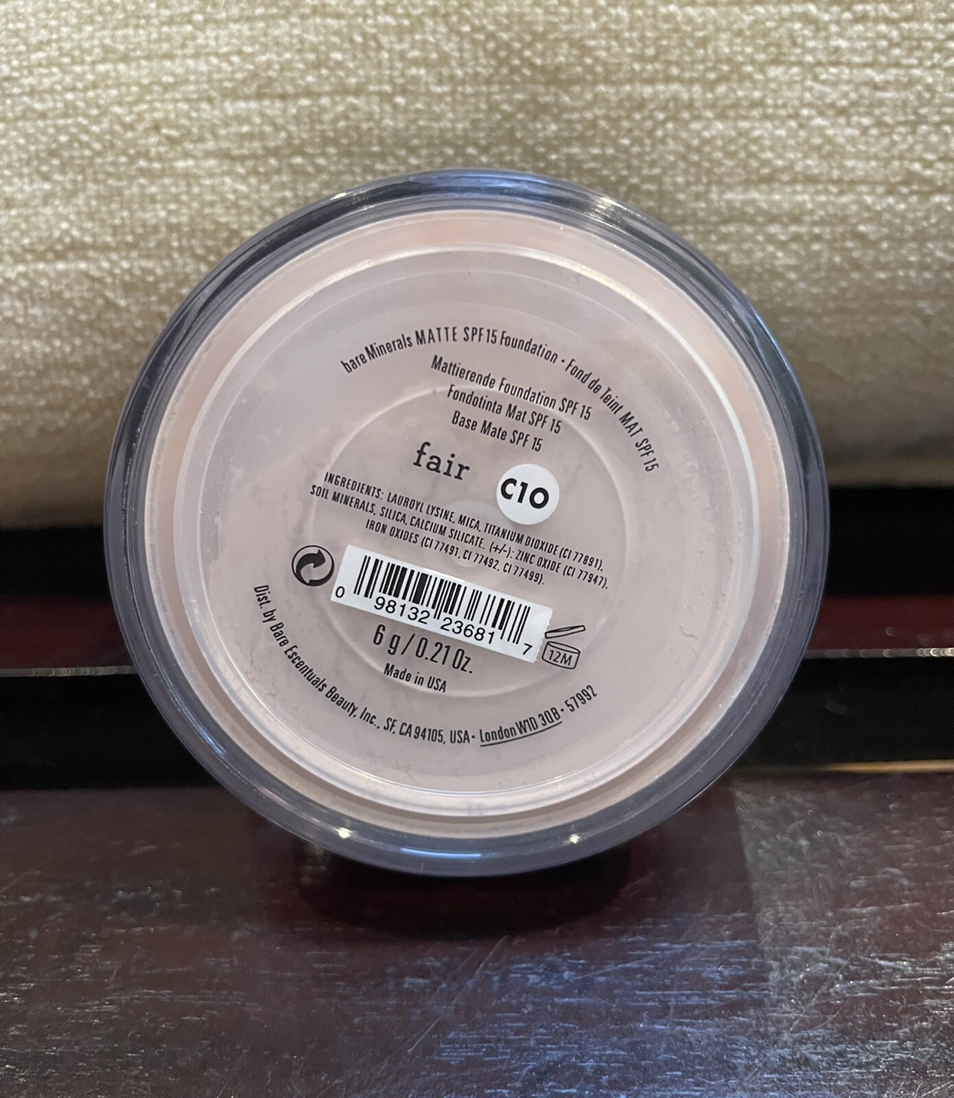 bare Minerals SPF15 Foundation * MATTE FAIR C10 * Full Size 6g ~ NEW ~