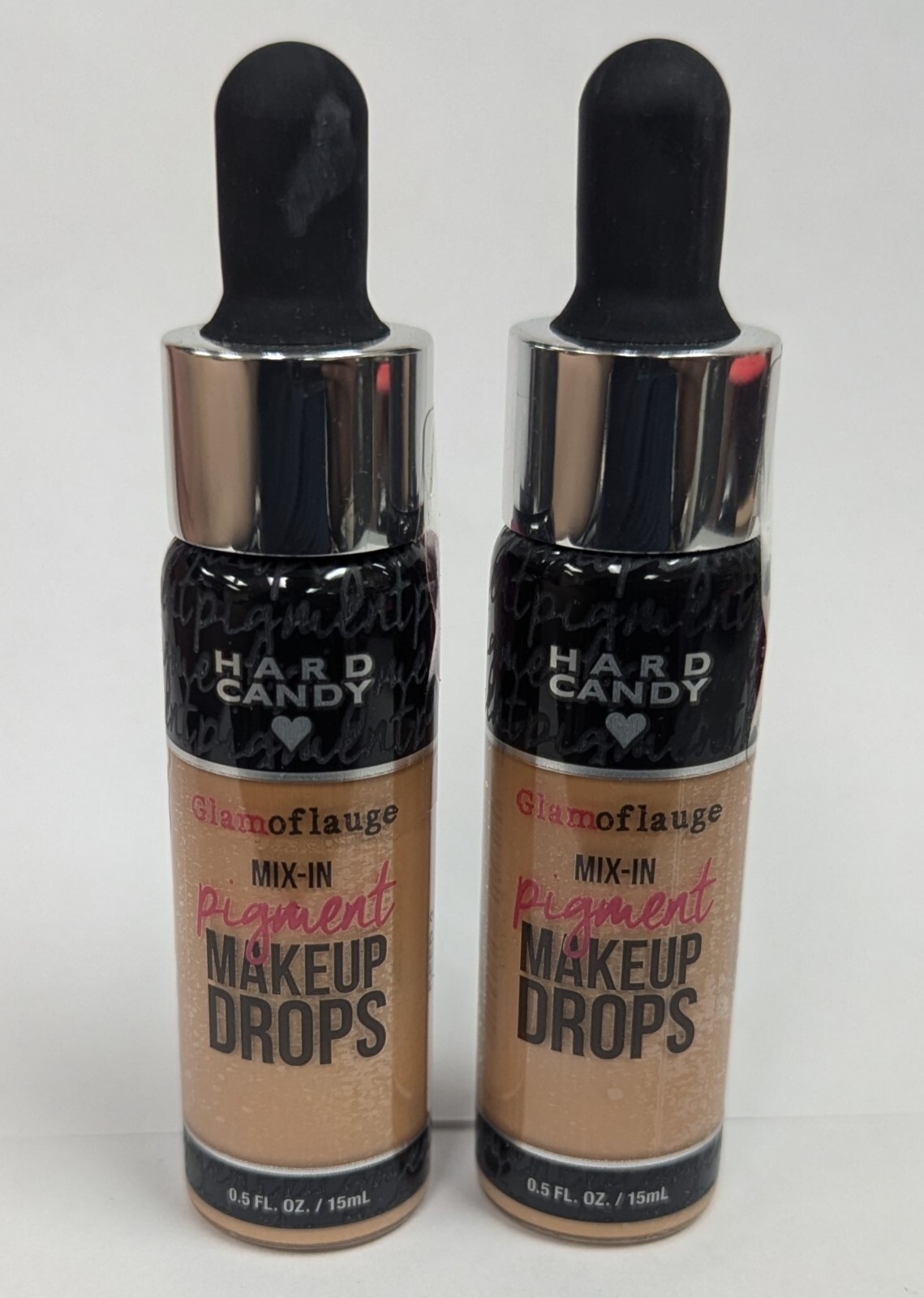 2PCS HARD CANDY GLAMOFLAUGE MIX-IN PIGMENT MAKEUP DROPS #1182 DEEP 2 – 0.5fl oz