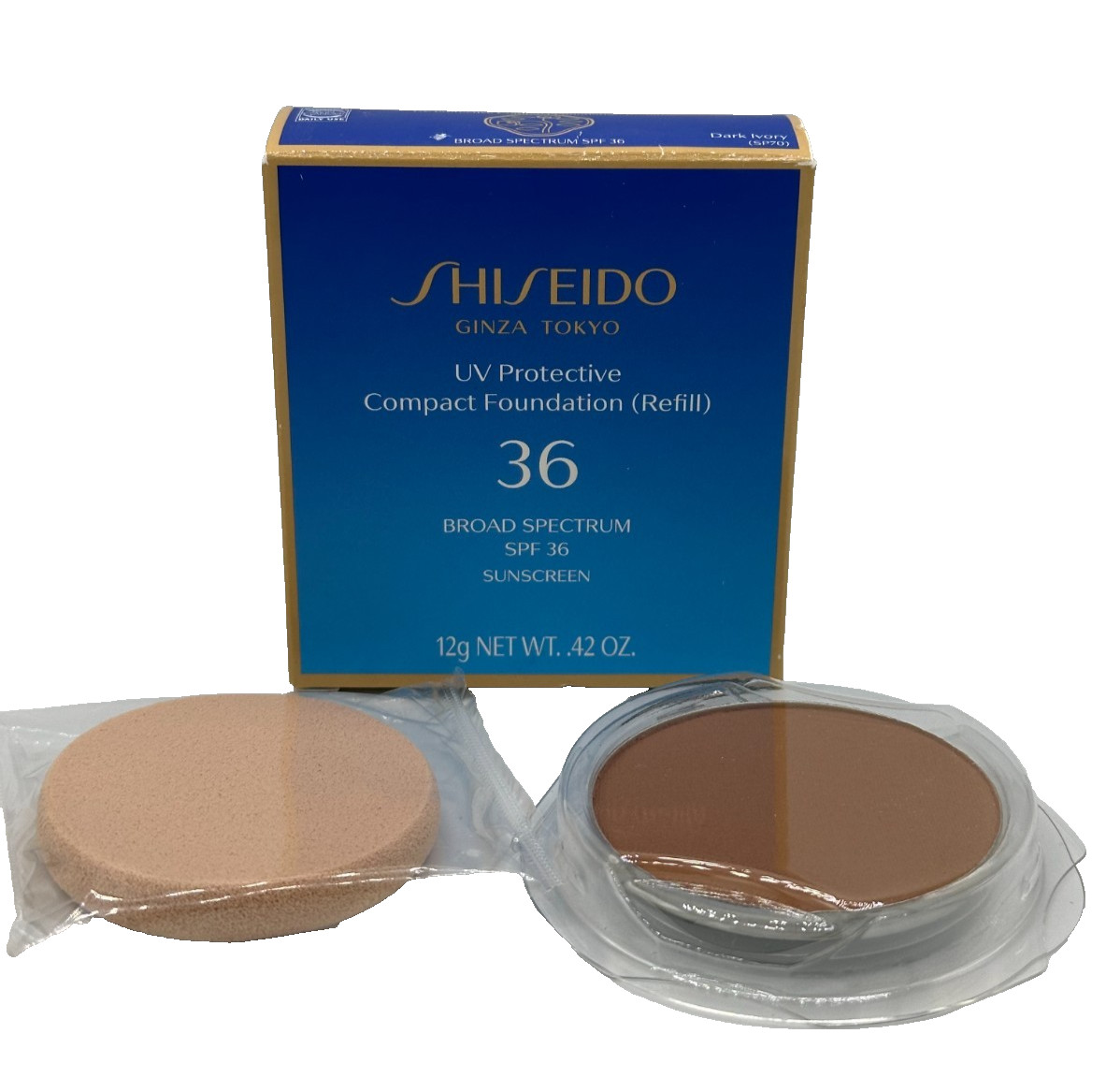 Shiseido UV Protective Compact Foundation Refill SPF 36 ~ Dark Ivory ~ .42 oz